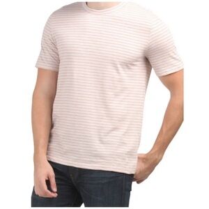 NEW THEORY Men’s Short-Sleeve Striped Essential Tee in Vivid Coral
